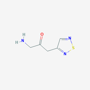 molecular formula C5H7N3OS B13160391 1-Amino-3-(1,2,5-thiadiazol-3-yl)propan-2-one 