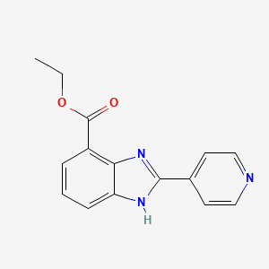 molecular formula C15H13N3O2 B1316044 2-Pyridin-4-yl-3H-benzoimidazole-4-carboxylic acid ethyl ester 