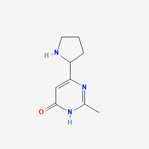 molecular formula C9H13N3O B13160462 2-Methyl-6-(pyrrolidin-2-YL)pyrimidin-4-OL 