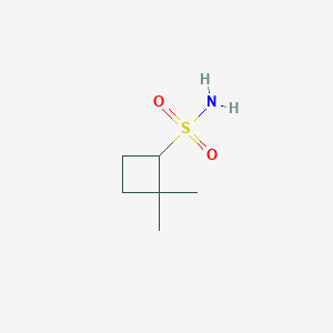 molecular formula C6H13NO2S B13160475 2,2-Dimethylcyclobutane-1-sulfonamide 