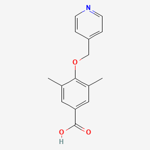 molecular formula C15H15NO3 B13160492 3,5-Dimethyl-4-(pyridin-4-ylmethoxy)benzoic acid 