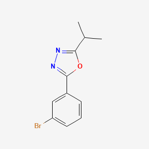 molecular formula C11H11BrN2O B13160507 2-(3-Bromophenyl)-5-(propan-2-yl)-1,3,4-oxadiazole 