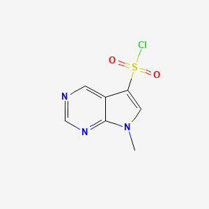 molecular formula C7H6ClN3O2S B13160518 7-Methyl-7H-pyrrolo[2,3-d]pyrimidine-5-sulfonyl chloride 