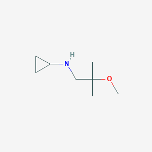 molecular formula C8H17NO B13160594 N-(2-methoxy-2-methylpropyl)cyclopropanamine 