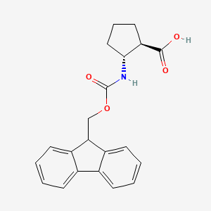 molecular formula C21H21NO4 B1316063 (1R,2R)-2-((((9H-Fluoren-9-yl)methoxy)carbonyl)amino)cyclopentanecarboxylic acid CAS No. 359586-69-9