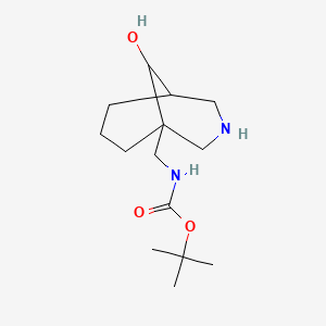 molecular formula C14H26N2O3 B13160670 tert-butyl N-({9-hydroxy-3-azabicyclo[3.3.1]nonan-1-yl}methyl)carbamate 