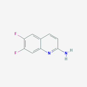 molecular formula C9H6F2N2 B13160724 6,7-Difluoroquinolin-2-amine 