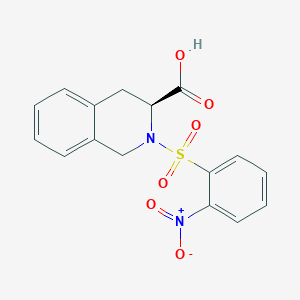 molecular formula C16H14N2O6S B13160729 (3S)-2-(2-Nitrobenzenesulfonyl)-1,2,3,4-tetrahydroisoquinoline-3-carboxylic acid 