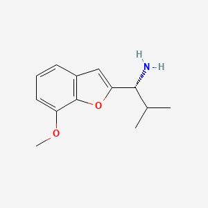 molecular formula C13H17NO2 B13160777 (1R)-1-(7-Methoxybenzo[D]furan-2-YL)-2-methylpropylamine 