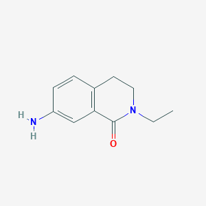 molecular formula C11H14N2O B13160822 7-Amino-2-ethyl-1,2,3,4-tetrahydroisoquinolin-1-one 