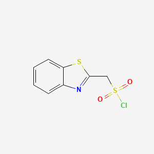 molecular formula C8H6ClNO2S2 B13160824 1,3-Benzothiazol-2-ylmethanesulfonyl chloride 