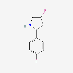 molecular formula C10H11F2N B13160898 4-Fluoro-2-(4-fluorophenyl)pyrrolidine 