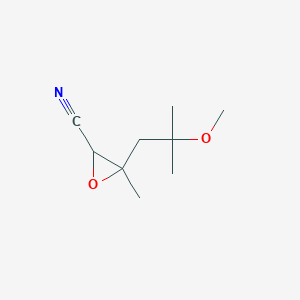 molecular formula C9H15NO2 B13160901 3-(2-Methoxy-2-methylpropyl)-3-methyloxirane-2-carbonitrile 