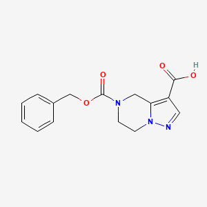 molecular formula C15H15N3O4 B13160987 5-N-Cbz-4,5,6,7-tetrahydropyrazolo[1,5-a]pyrazine-3-carboxylic acid 