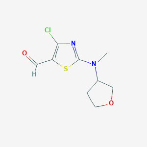 molecular formula C9H11ClN2O2S B13160996 4-Chloro-2-[methyl(oxolan-3-YL)amino]-1,3-thiazole-5-carbaldehyde 