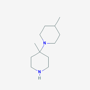 molecular formula C12H24N2 B13161039 4-Methyl-1-(4-methylpiperidin-4-yl)piperidine 