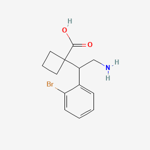 molecular formula C13H16BrNO2 B13161047 1-[2-Amino-1-(2-bromophenyl)ethyl]cyclobutane-1-carboxylic acid 