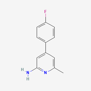 molecular formula C12H11FN2 B13161112 4-(4-Fluorophenyl)-6-methylpyridin-2-amine 