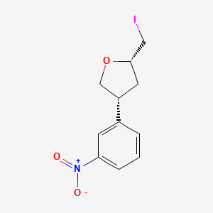 molecular formula C11H12INO3 B13161118 (2S,4R)-2-(Iodomethyl)-4-(3-nitrophenyl)oxolane 