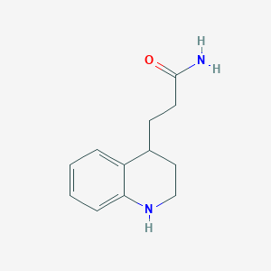 molecular formula C12H16N2O B13161121 3-(1,2,3,4-Tetrahydroquinolin-4-yl)propanamide 