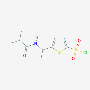 5-[1-(2-Methylpropanamido)ethyl]thiophene-2-sulfonyl chloride