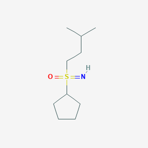 molecular formula C10H21NOS B13161129 Cyclopentyl(imino)(3-methylbutyl)-lambda6-sulfanone 