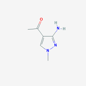 molecular formula C6H9N3O B13161138 1-(3-amino-1-methyl-1H-pyrazol-4-yl)-ethanone 