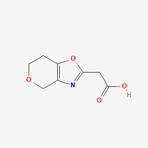 molecular formula C8H9NO4 B13161154 2-{4H,6H,7H-pyrano[3,4-d][1,3]oxazol-2-yl}acetic acid 