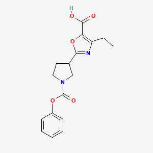 4-Ethyl-2-[1-(phenoxycarbonyl)pyrrolidin-3-yl]-1,3-oxazole-5-carboxylic acid