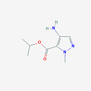 molecular formula C8H13N3O2 B13161186 Isopropyl 4-amino-1-methyl-1h-pyrazole-5-carboxylate 