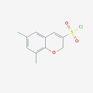 molecular formula C11H11ClO3S B13161189 6,8-dimethyl-2H-chromene-3-sulfonyl chloride CAS No. 1235439-24-3