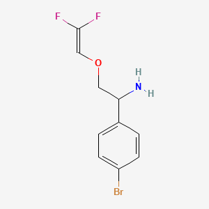 molecular formula C10H10BrF2NO B13161193 1-(4-Bromophenyl)-2-[(2,2-difluoroethenyl)oxy]ethan-1-amine 