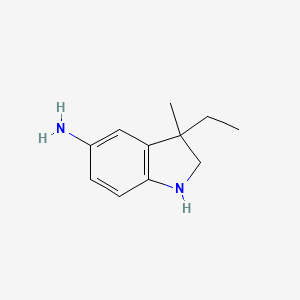 molecular formula C11H16N2 B13161199 3-Ethyl-3-methyl-2,3-dihydro-1H-indol-5-amine 