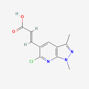 molecular formula C11H10ClN3O2 B13161215 3-(6-chloro-1,3-dimethyl-1H-pyrazolo[3,4-b]pyridin-5-yl)acrylic acid 