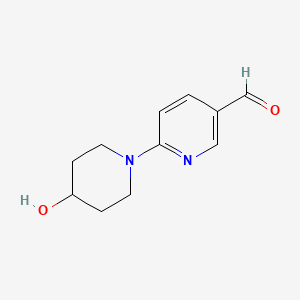 molecular formula C11H14N2O2 B13161221 6-(4-Hydroxypiperidin-1-YL)pyridine-3-carbaldehyde 