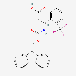 molecular formula C25H20F3NO4 B13161245 3-((((9H-Fluoren-9-yl)methoxy)carbonyl)amino)-3-(2-(trifluoromethyl)phenyl)propanoic acid 