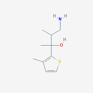 molecular formula C10H17NOS B13161296 4-Amino-3-methyl-2-(3-methylthiophen-2-yl)butan-2-ol 