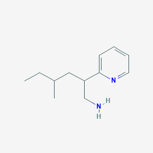 molecular formula C12H20N2 B13161311 4-Methyl-2-(pyridin-2-yl)hexan-1-amine CAS No. 1306606-98-3