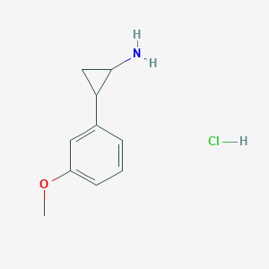 molecular formula C10H14ClNO B13161317 2-(3-Methoxyphenyl)cyclopropan-1-amine hydrochloride 