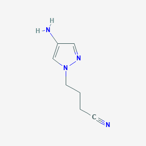 molecular formula C7H10N4 B13161336 4-(4-amino-1H-pyrazol-1-yl)butanenitrile 