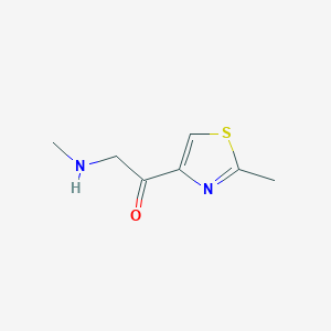 molecular formula C7H10N2OS B13161337 1-(2-Methyl-1,3-thiazol-4-yl)-2-(methylamino)ethan-1-one 