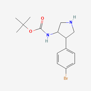 tert-butyl N-[4-(4-bromophenyl)pyrrolidin-3-yl]carbamate