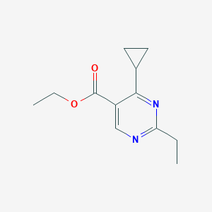 molecular formula C12H16N2O2 B13161357 Ethyl 4-cyclopropyl-2-ethylpyrimidine-5-carboxylate 