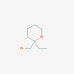 molecular formula C8H15BrO B13161404 2-(Bromomethyl)-2-ethyloxane 