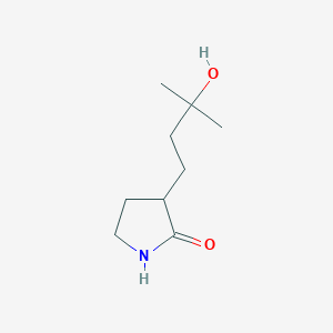 molecular formula C9H17NO2 B13161439 3-(3-Hydroxy-3-methylbutyl)pyrrolidin-2-one 