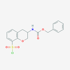 Benzyl N-[8-(chlorosulfonyl)-3,4-dihydro-2H-1-benzopyran-3-yl]carbamate