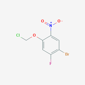 molecular formula C7H4BrClFNO3 B13161506 1-Bromo-4-(chloromethoxy)-2-fluoro-5-nitrobenzene 