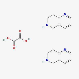 molecular formula C18H22N4O4 B13161515 Bis(5,6,7,8-tetrahydro-1,6-naphthyridine); oxalic acid 