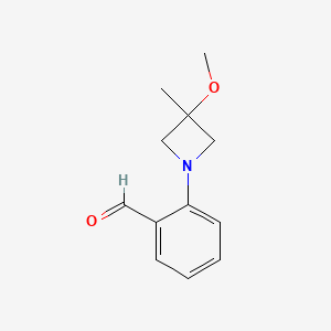 molecular formula C12H15NO2 B13161516 2-(3-Methoxy-3-methylazetidin-1-yl)benzaldehyde 