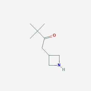 molecular formula C9H17NO B13161523 1-(Azetidin-3-yl)-3,3-dimethylbutan-2-one 